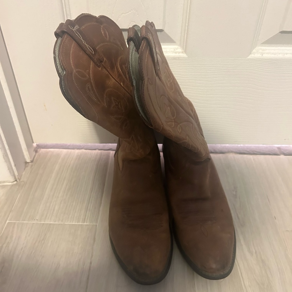 Brown cowboy boots